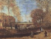 Vincent Van Gogh The Parsonage Garden at Nuenen with Pond and Figures (nn04) oil painting on canvas